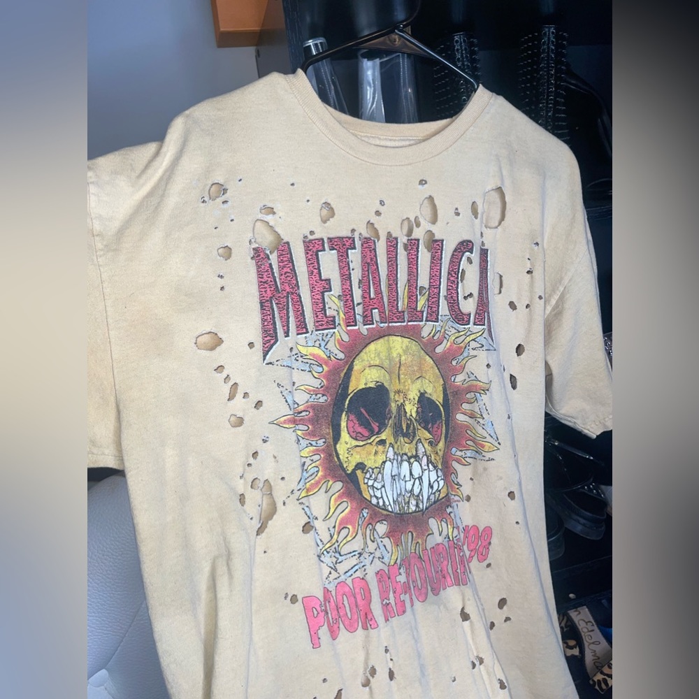 Urban outfitters Metallic over sized graphic tee